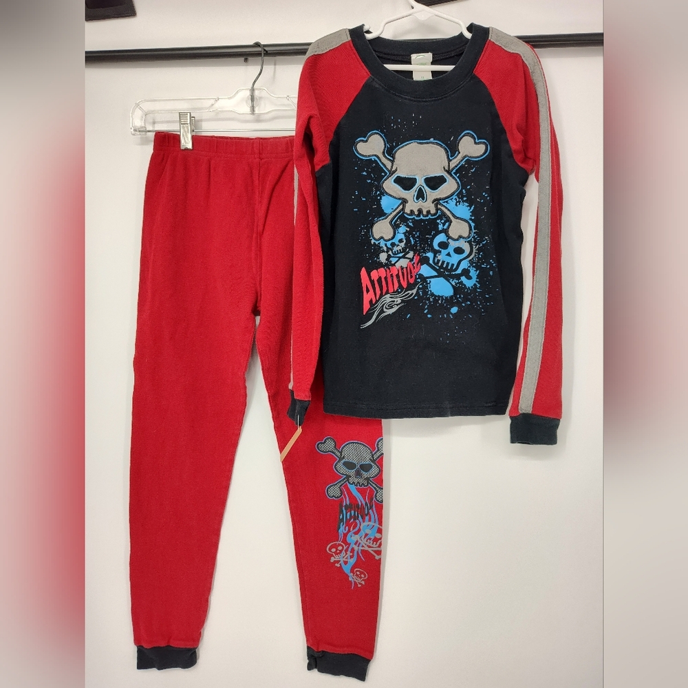 Circo Red and Black Skull Pajama Set Kids Size 12